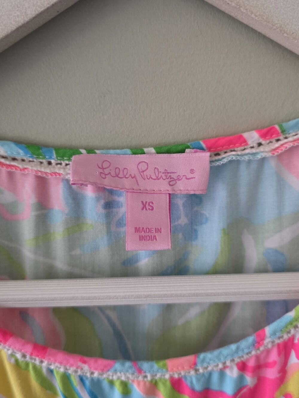 Lilly Pulitzer XS Tropical Neon Multicolor Summer So A Peeling Babydoll Top - Picture 8 of 14